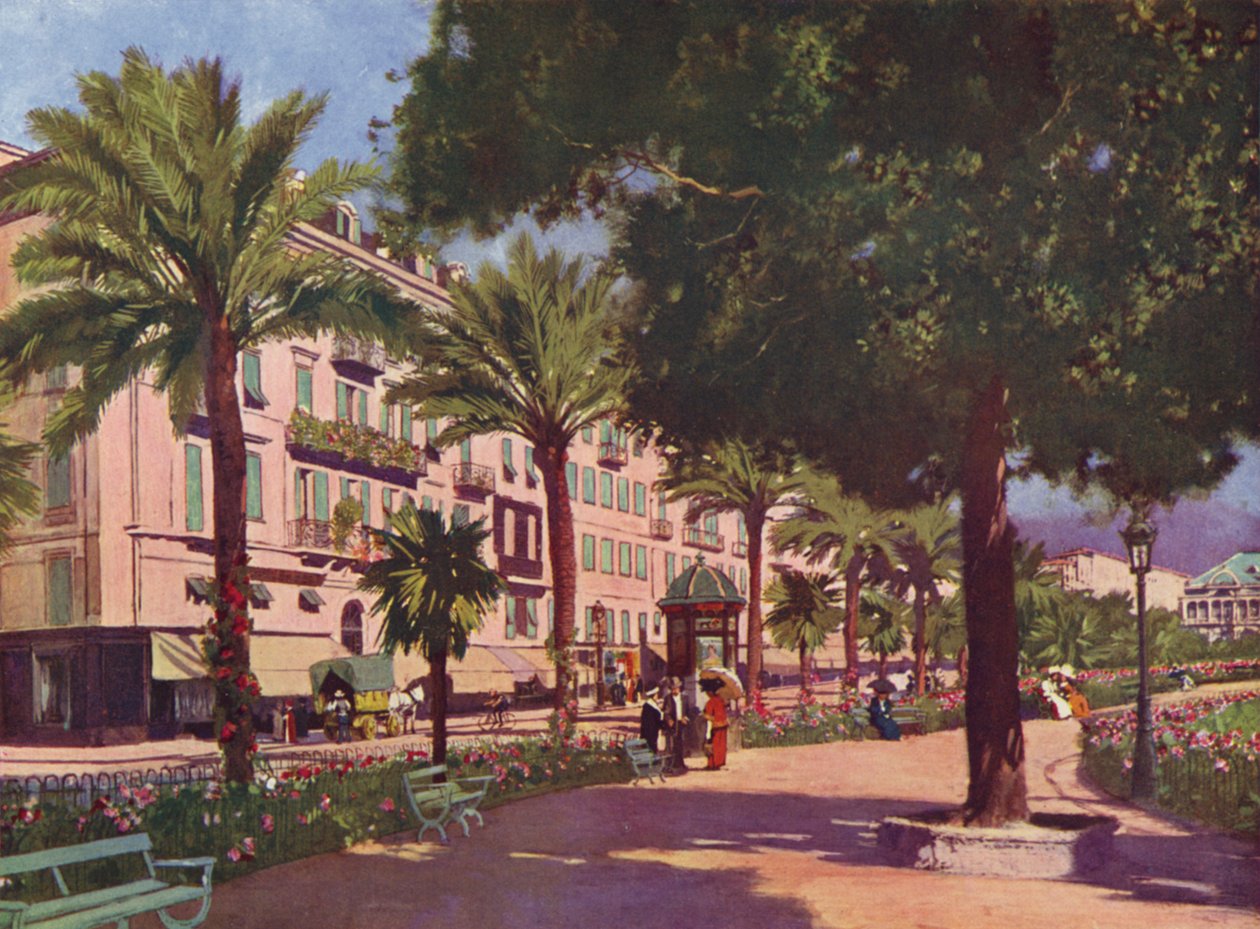 Nice, Avenue Massena (farvelitografi) af European School