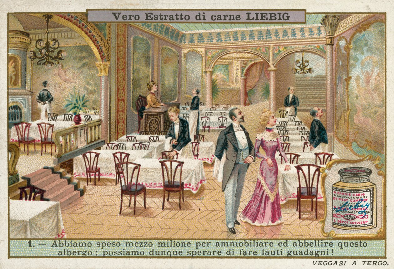 Restaurant på et renoveret hotel (chromolitho) af European School