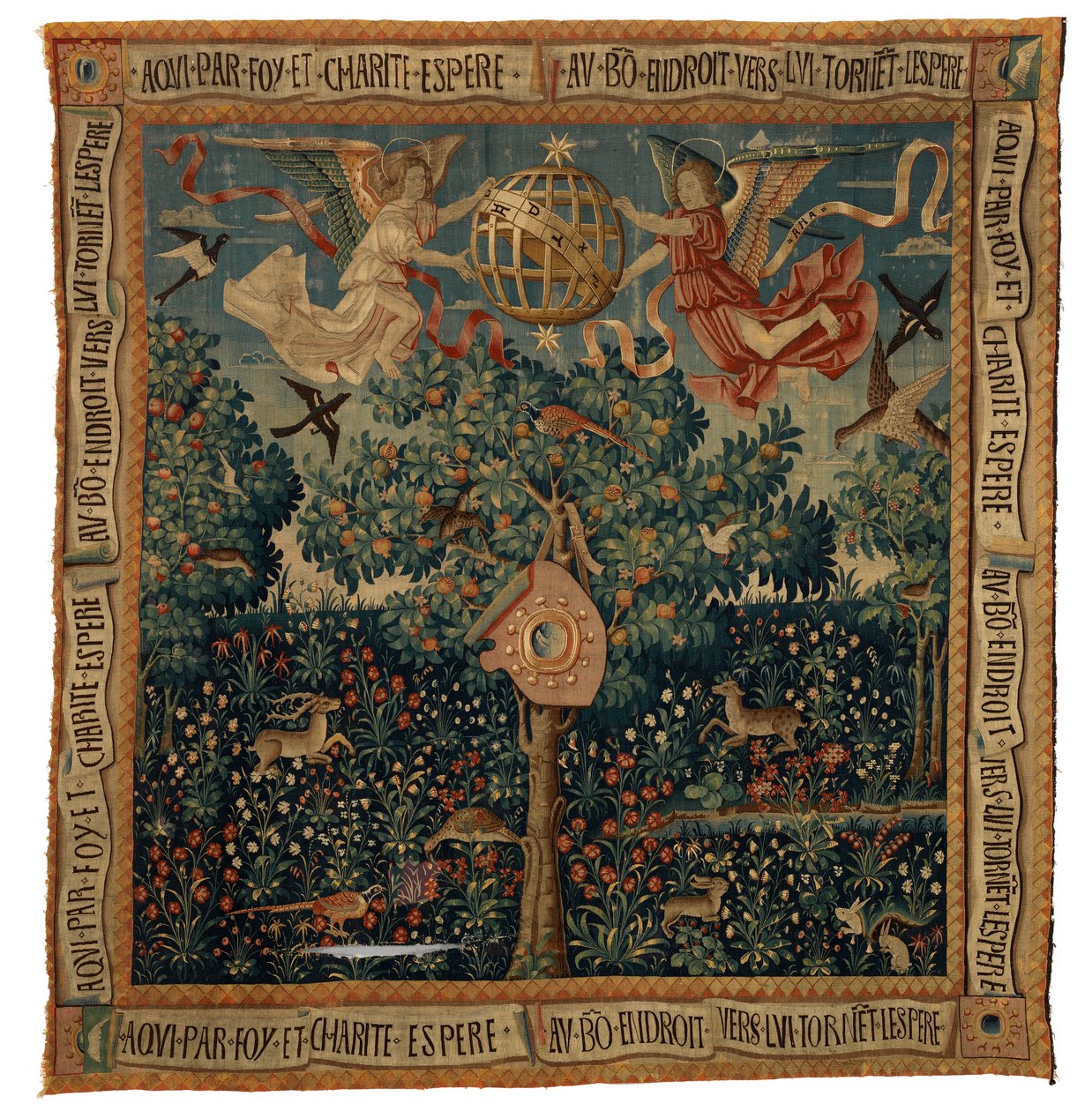 Tapestry, Verdure med Arms of Miro af European School