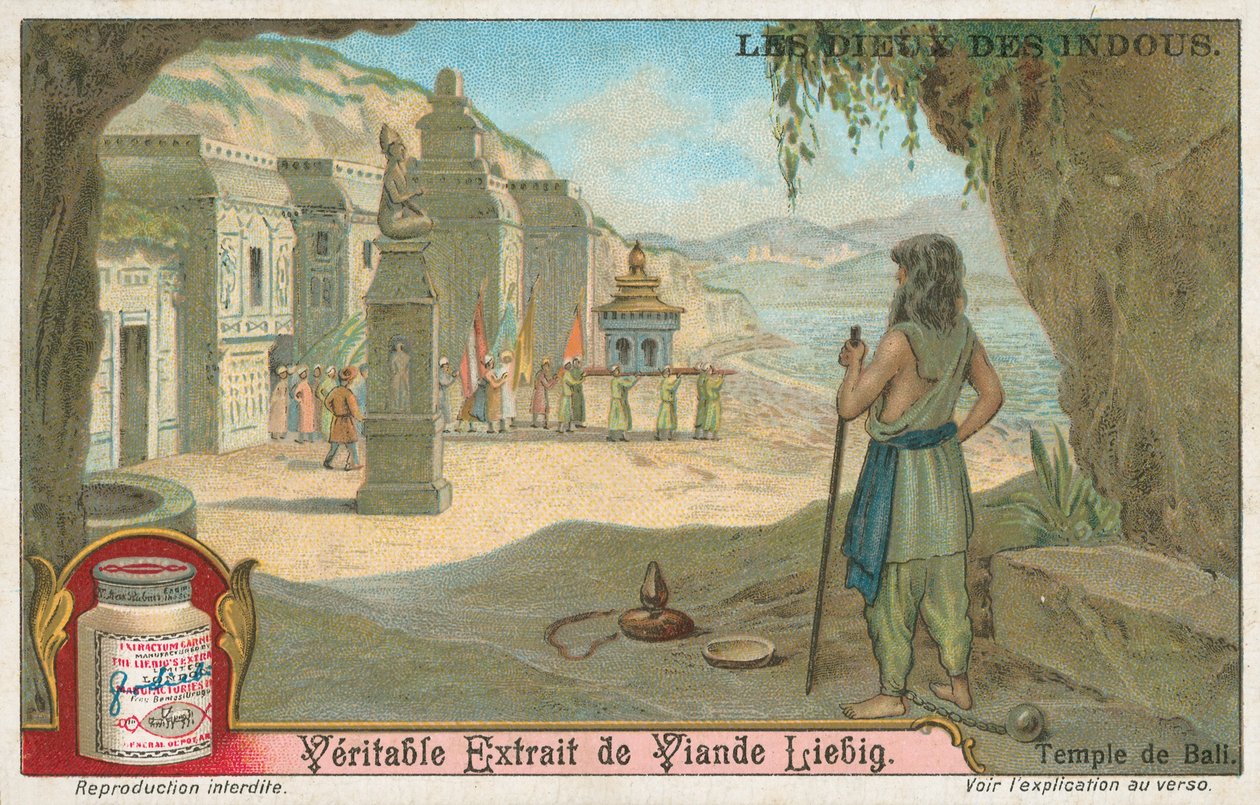 Templet på Bali, Liebig-kort, begyndelsen af det 20. århundrede (chromo) af European School