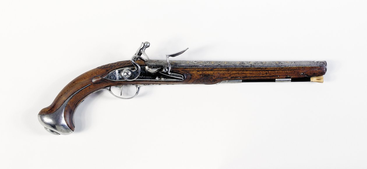 Lafayette-Washington-parret stålmonterede "sadel"-pistoler, ca. 1775-76 af European School