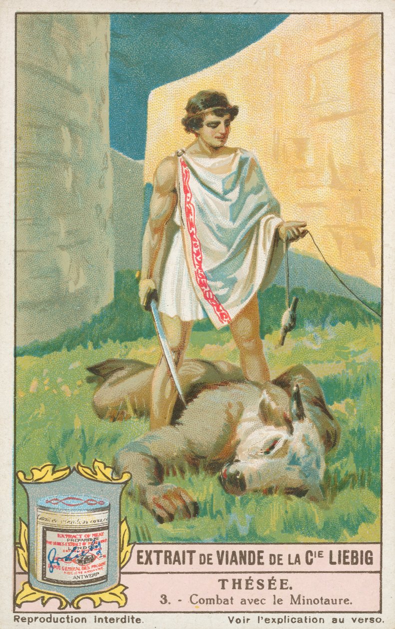 Theseus, Liebig-kort, begyndelsen af det 20. århundrede (chromo) af European School