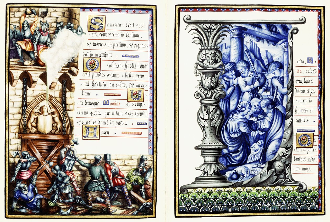To blade fra en salmebog på latin, c.1890 af European School