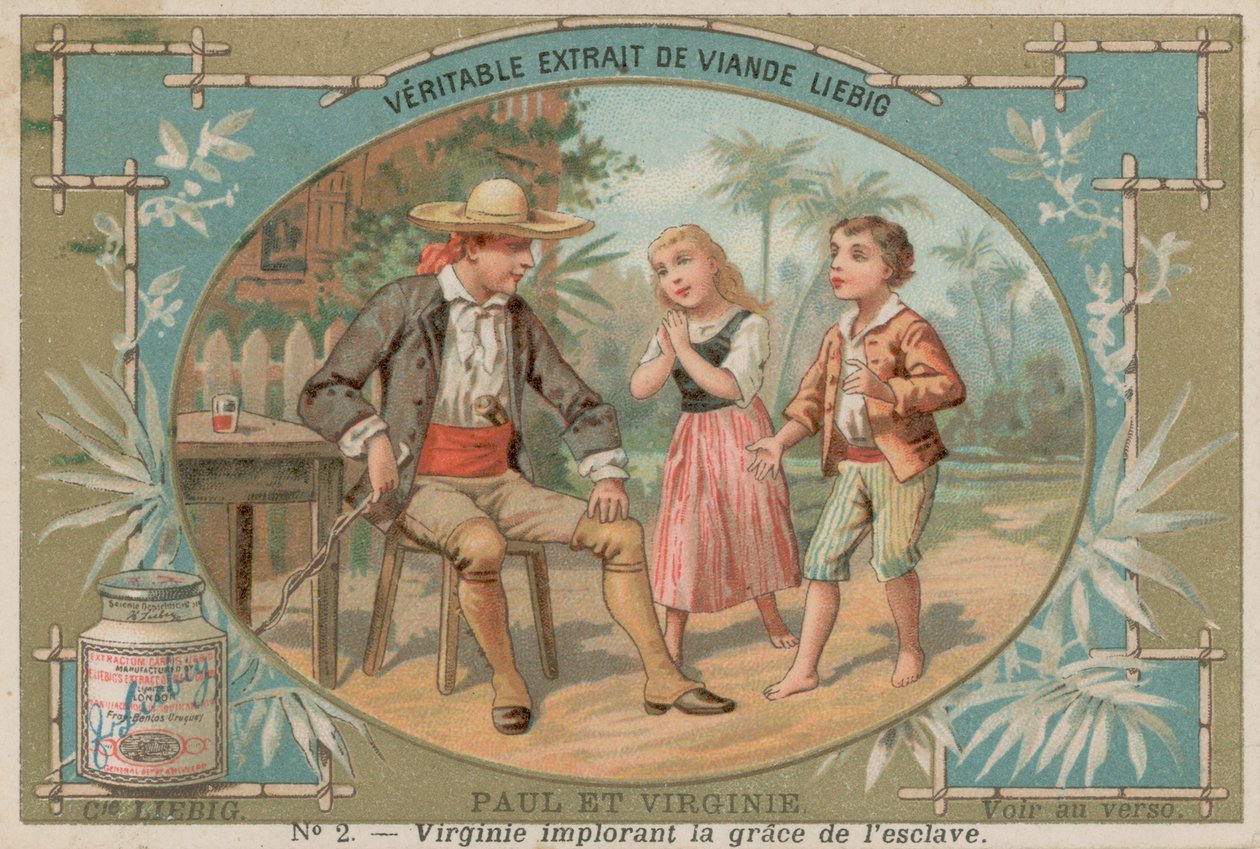 Virginie beder for slaven (chromolitho) af European School