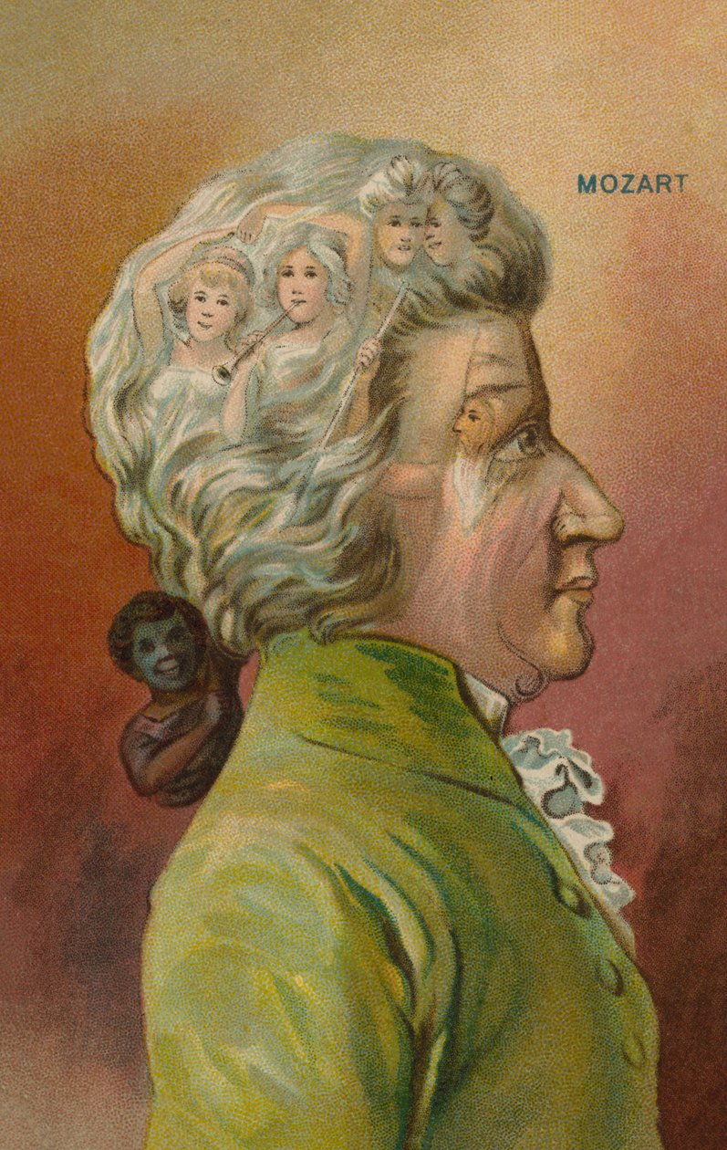 Wolfgang Amadeus Mozart, østrigsk komponist (chromolitho) af European School