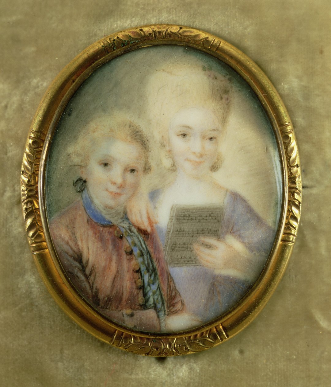 Wolfgang Amadeus Mozart (1756-91) og hans søster Maria-Anna, kaldet 