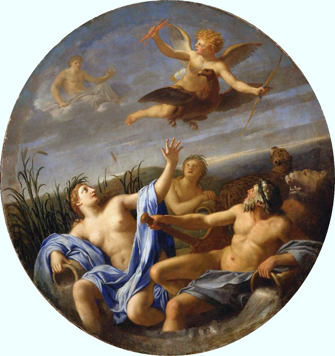 Amors liv - Amor stjæler Jupiters torden af Eustache Le Sueur