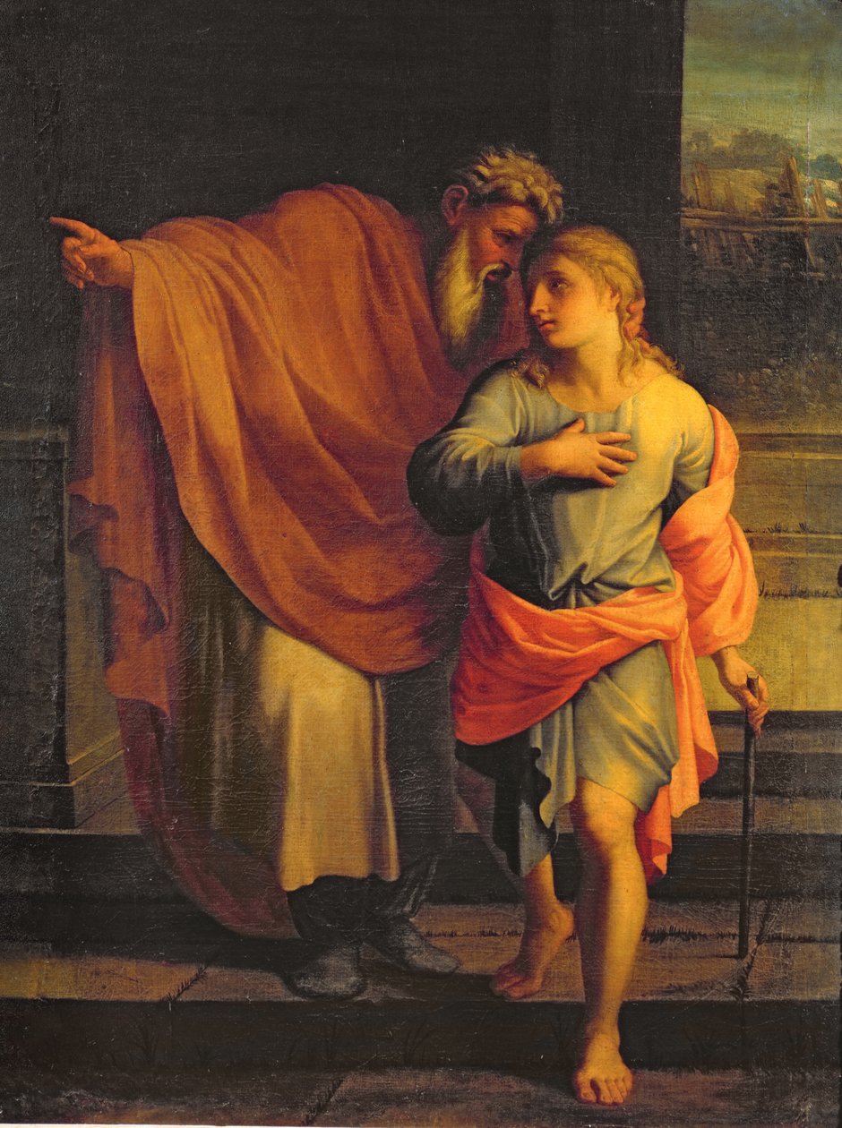 Jakob sender sin søn, Josef, for at lede efter sine brødre i Sichem, eller Tobias modtager instruktioner fra sine brødre af Eustache Le Sueur
