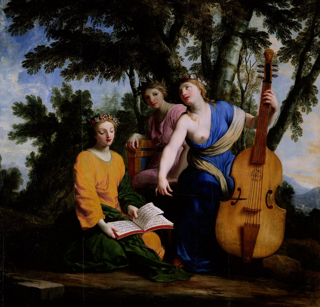Muserne Melpomene, Erato og Polymnia, 1652-55 af Eustache Le Sueur