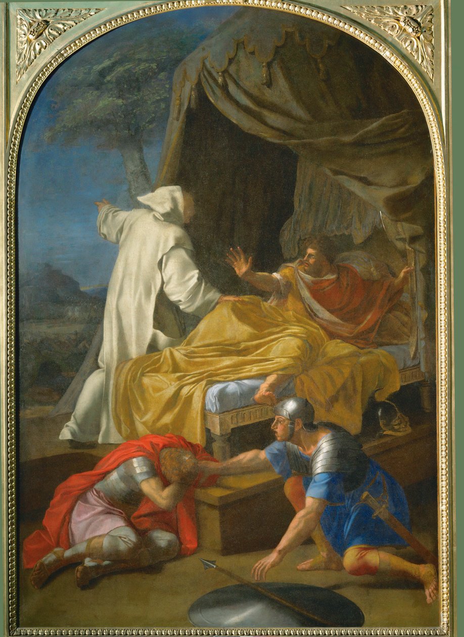 Apparition de Saint Bruno au Comte Roger - Sankt Bruno viser sig for grev Roger ... af Eustache (studio of) Le Sueur