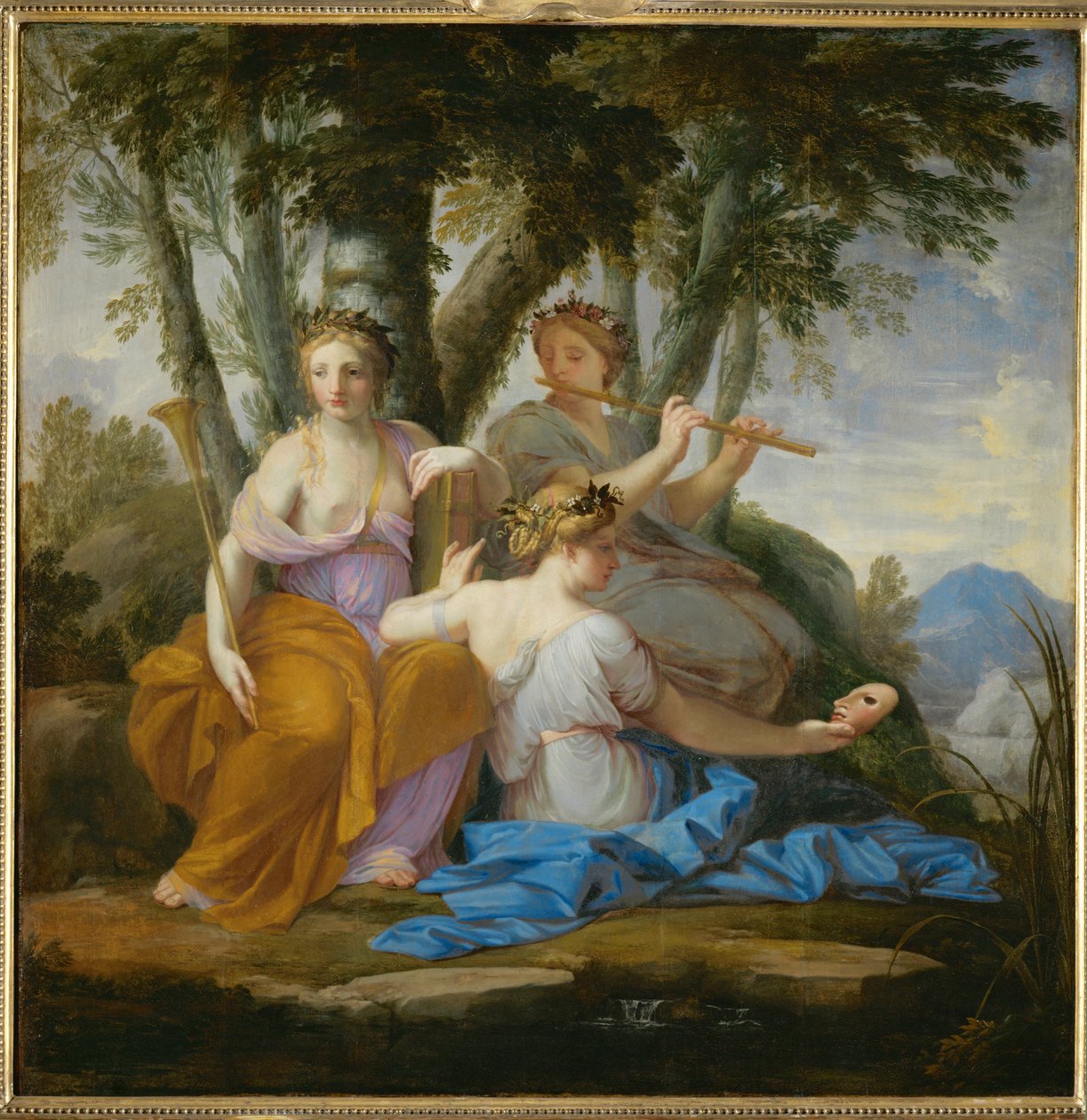 Clio, Euterpe et Thalia - Muserne Clio, Euterpe og Thalia ... af Eustache (studio of) Le Sueur
