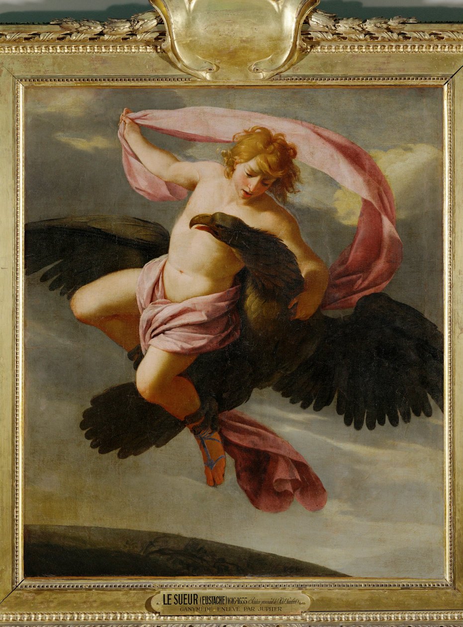 Bortførelsen af Ganymedes ... af Eustache (studio of) Le Sueur