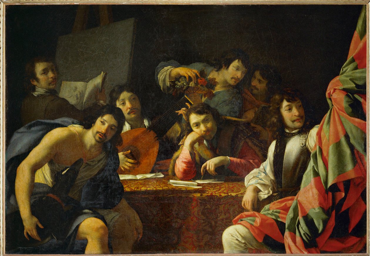 Forsigtighed giver fred og overflod ... af Eustache (studio of) Le Sueur