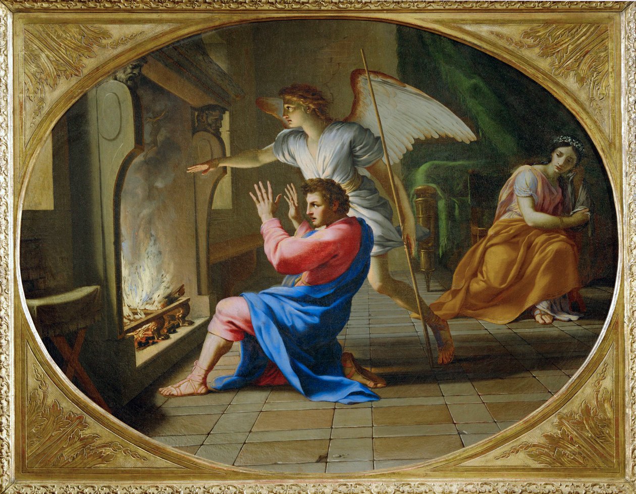 Tobias og Saras bryllupsnat - bryllupsnatten ... af Eustache (studio of) Le Sueur