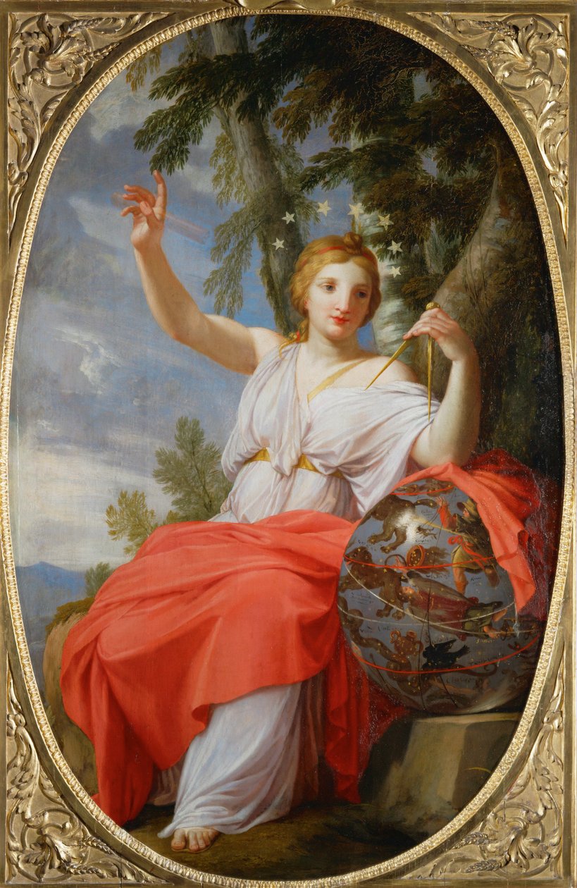 Musen Urania. Fra Chambre des Muses, Louvre, Paris ... af Eustache (studio of) Le Sueur