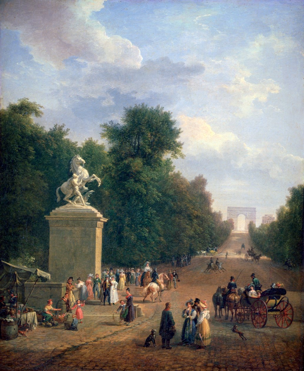 Indgangen til Champs-Élysées, c1804-1836 af Eustache Francois Duval