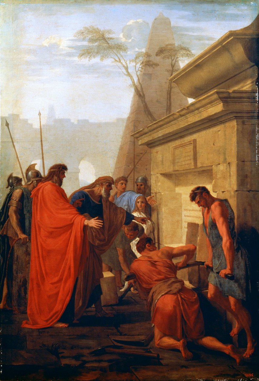 Darius den Store åbner Nitocris grav, 1600-tallet af Eustache Le Sueur