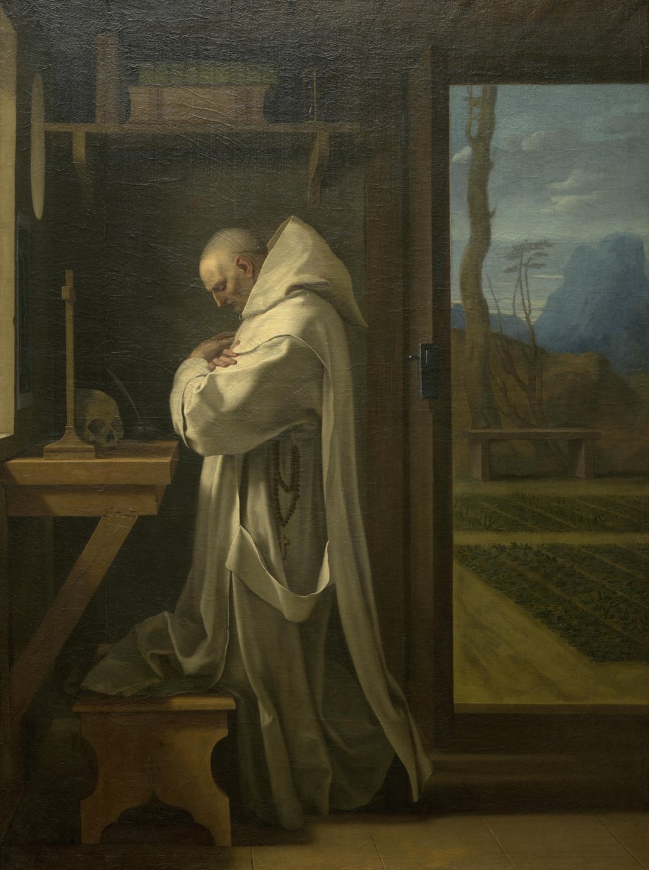 Den hellige Bruno i bøn af Eustache Le Sueur