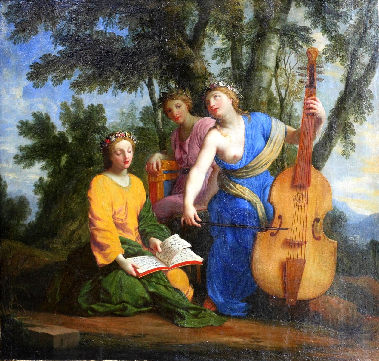 Fransk: Melpomène, Érato et Polymnie Melpomene, Erato og Polyhymnia af Eustache Le Sueur