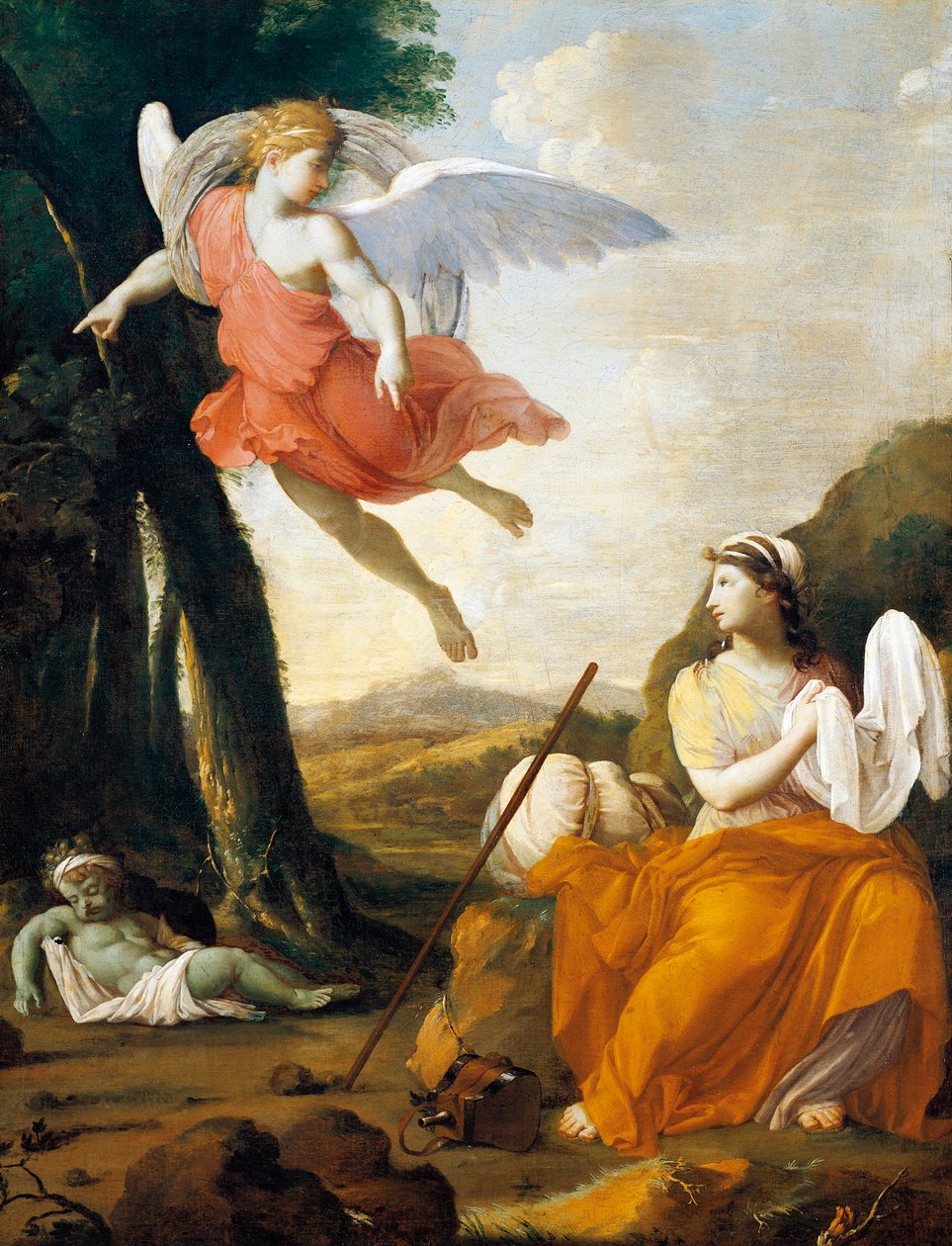 Hagar og Ismael reddet af en engel, af Eustache Le Sueur (1616-1655) af Eustache Le Sueur