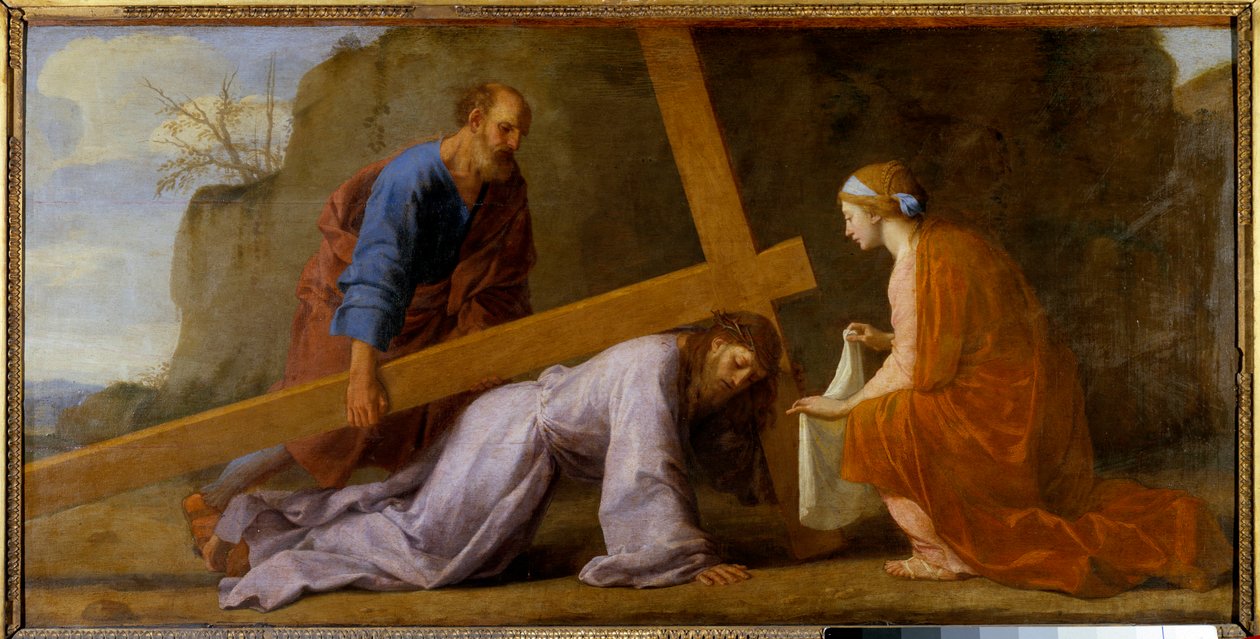 Jesus bærer sit kors (bærer korset eller korsets vej), ca. 1651 (olie på lærred) af Eustache Le Sueur