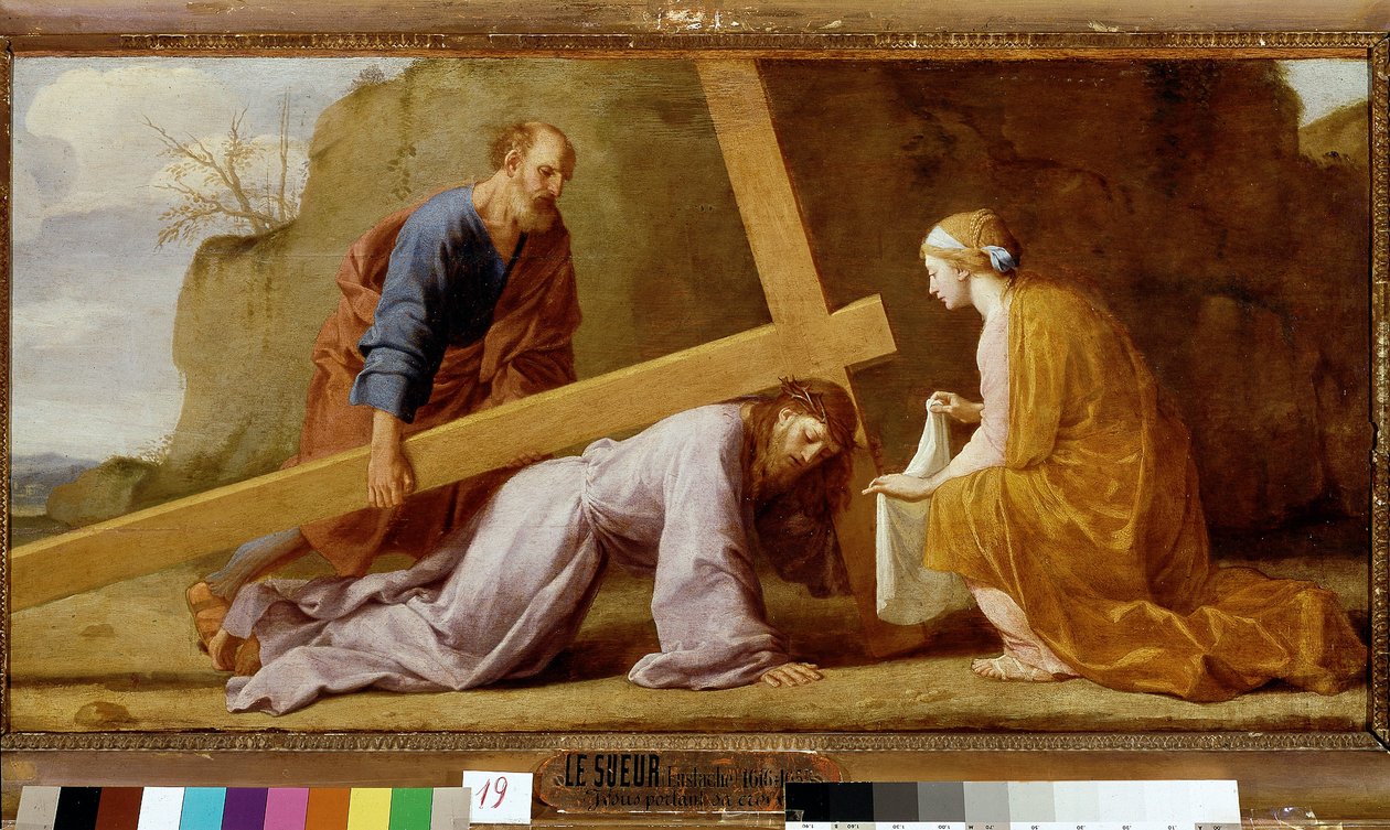 Jesus bærer sit kors (bærer korset eller korsets vej), ca. 1651 (olie på lærred) af Eustache Le Sueur