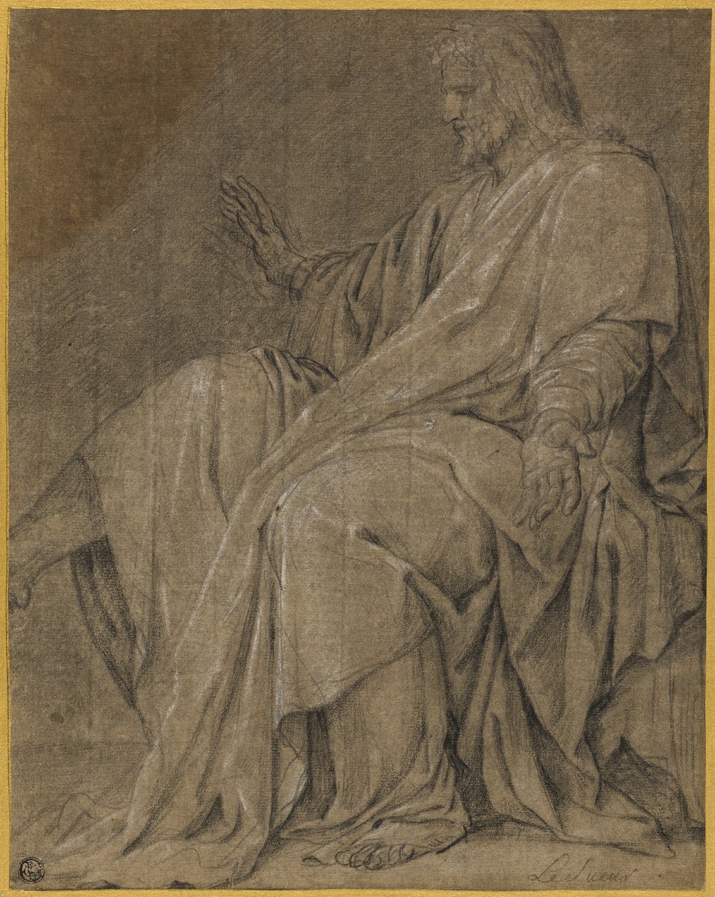 Studie for Saint Louis Healing the Sick af Eustache Le Sueur