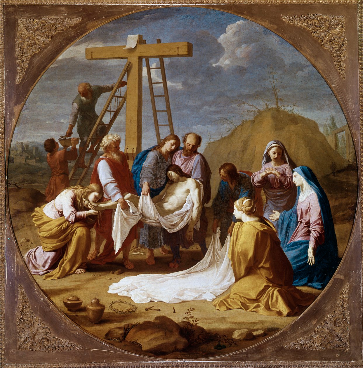 Kristi aflejring (olie på lærred, ca. 1651) af Eustache Le Sueur