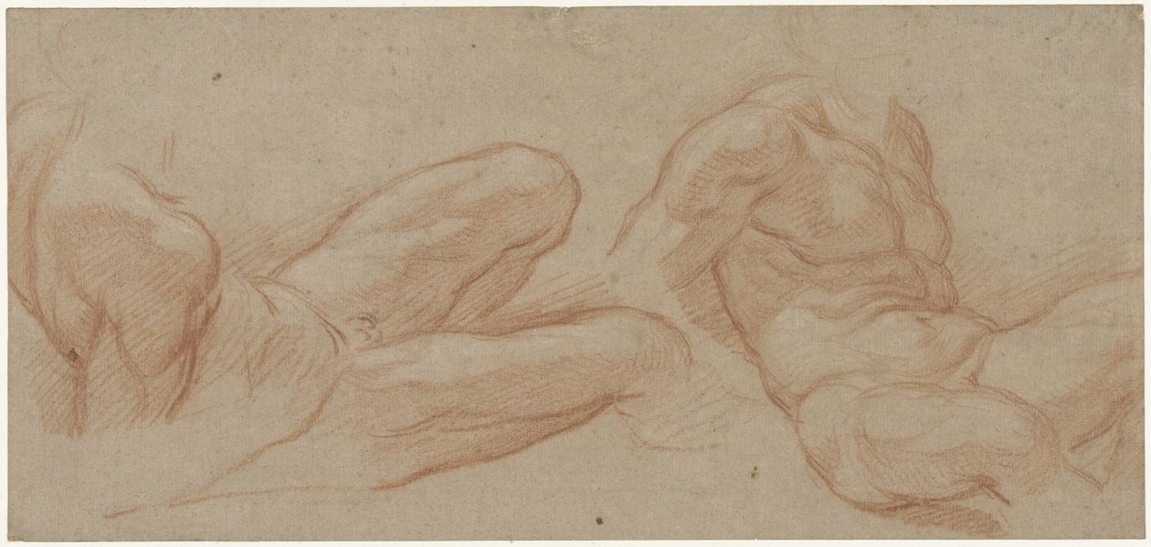 To studier af en liggende nøgen mand af Eustache Lesueur