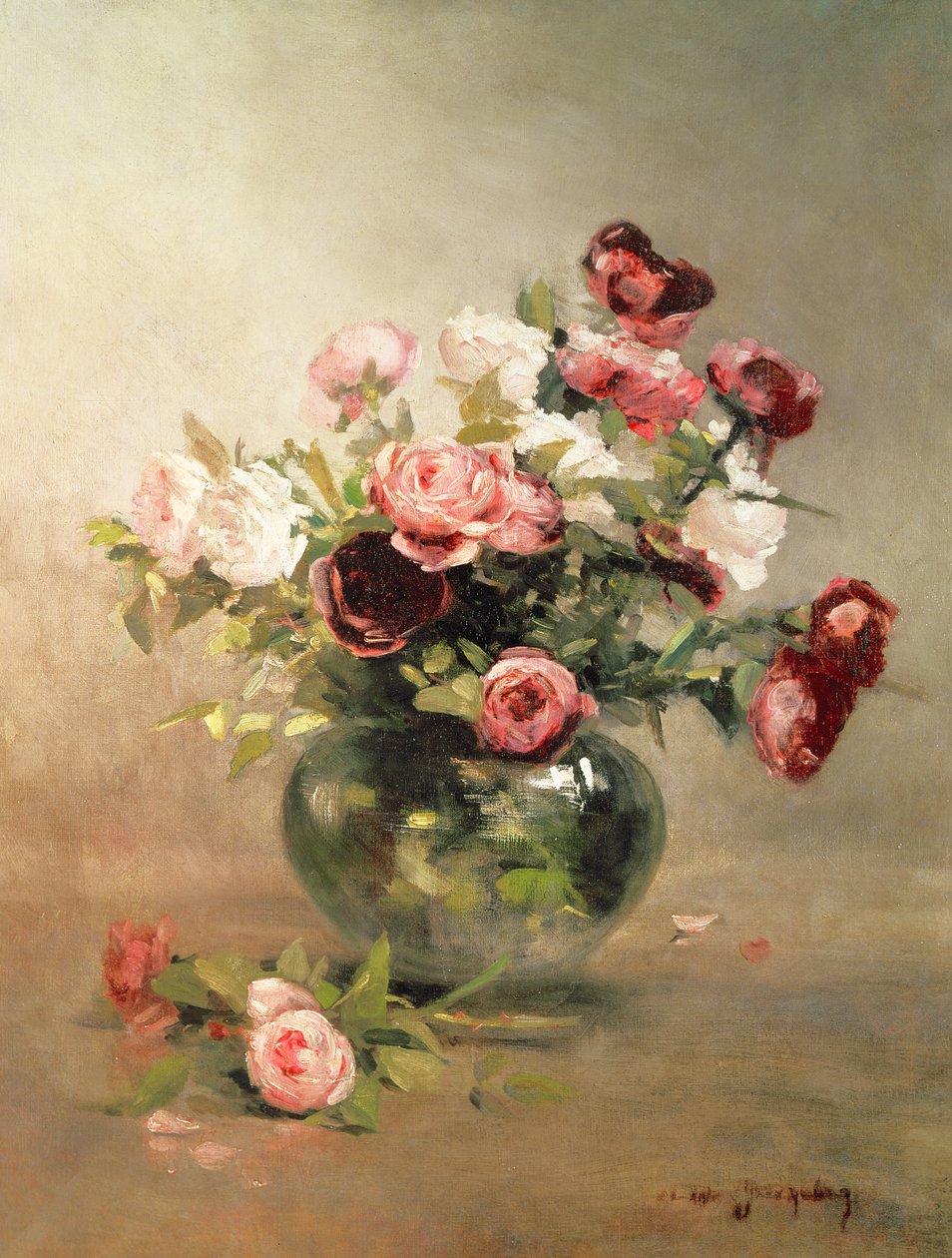 Vase med roser af Eva Gonzalès