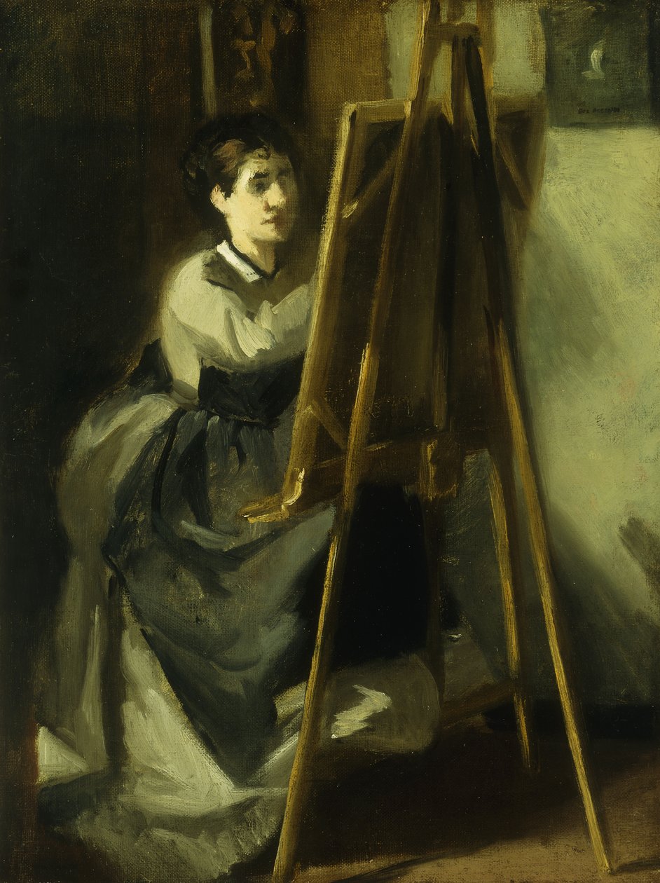 Den unge Elev; Den unge elev, ca. 1870 af Eva Gonzalès