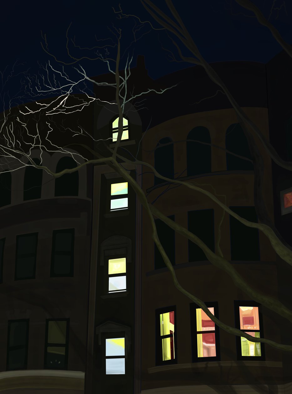 8Th Avenue At Night (digital kunst) af Evan Sklar