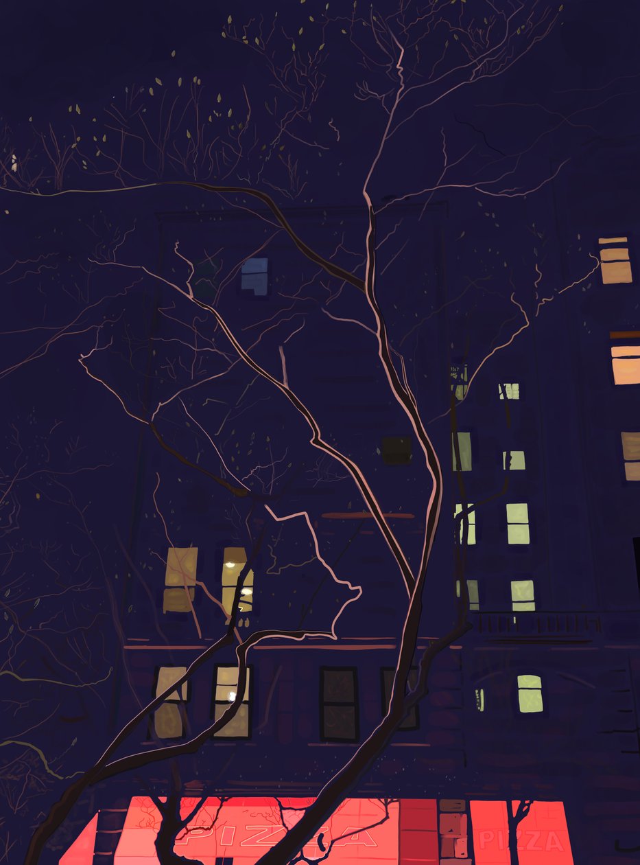 Ved daggry, Brooklyn (digital kunst) af Evan Sklar