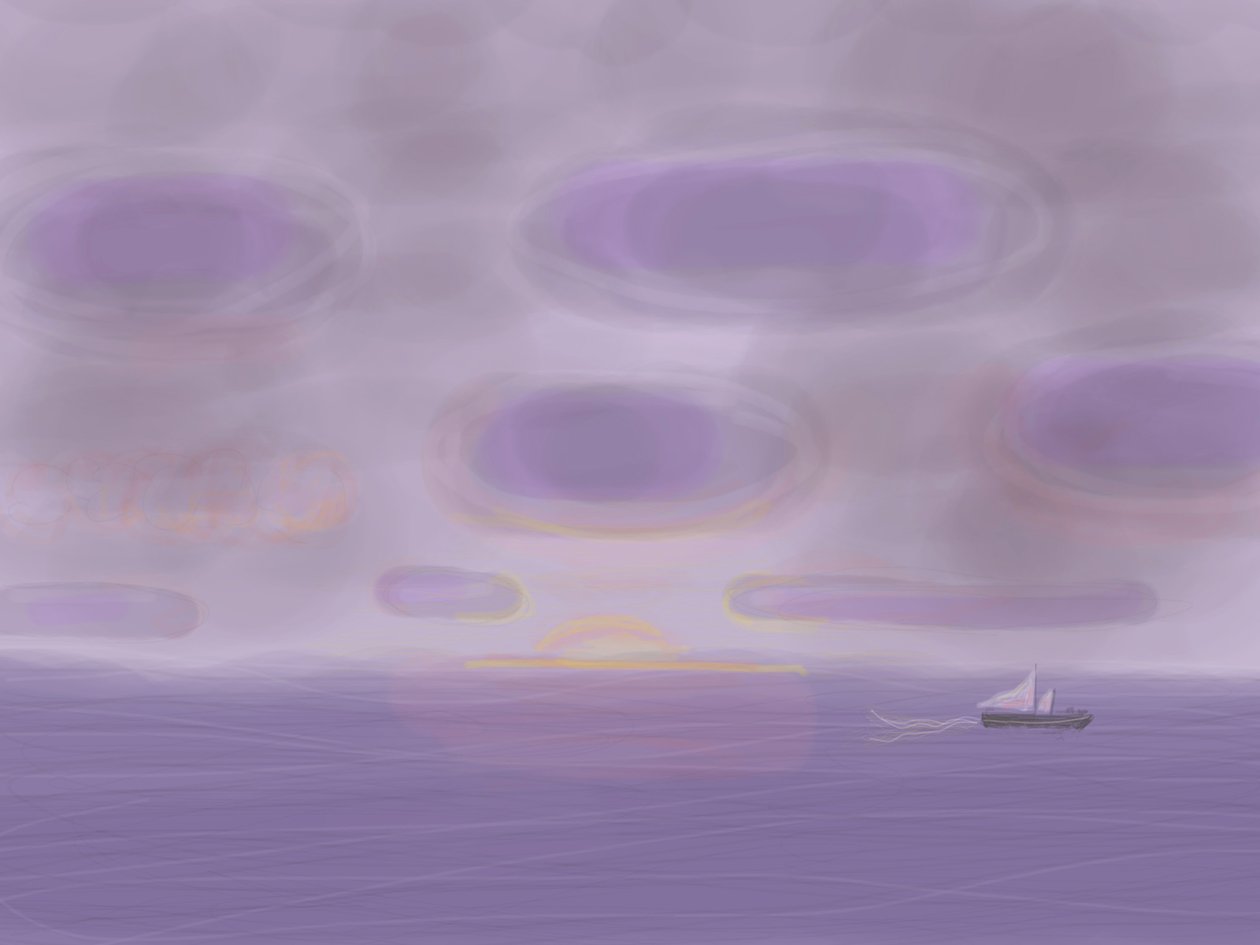 Atlanterhavet, 2015 (håndtegnet på en iPad med en Apple-blyant) af Evan Sklar