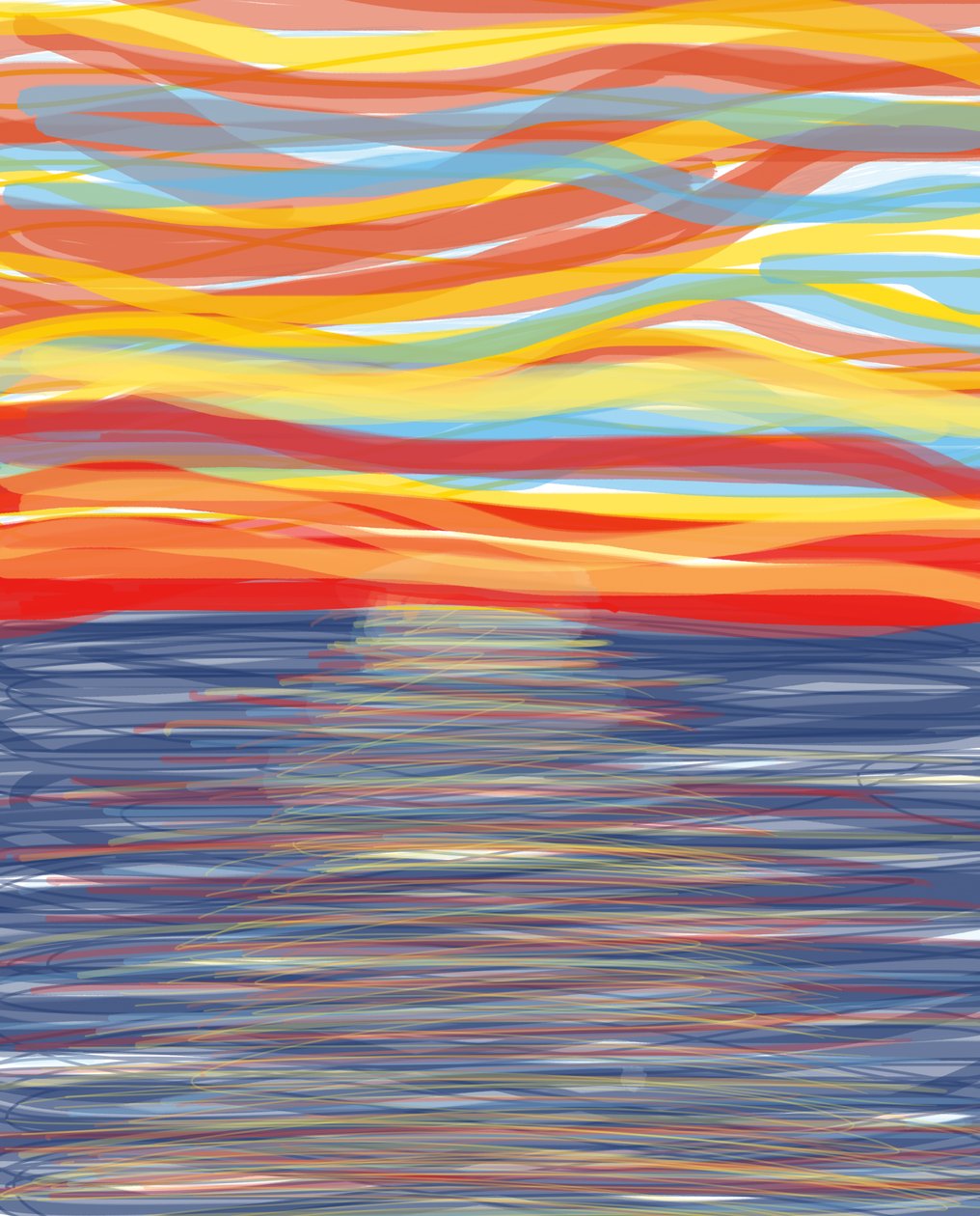 Atlanterhavet, 2018 (håndtegnet på en iPad med en Apple-blyant) af Evan Sklar