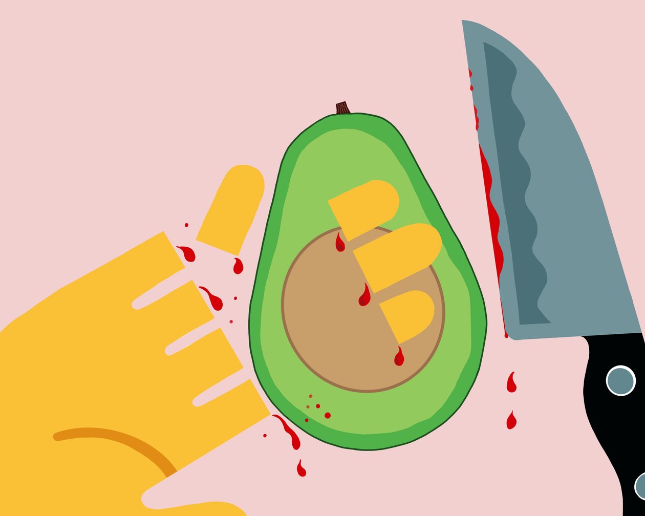 Avocadohånd (digital kunst) af Evan Sklar