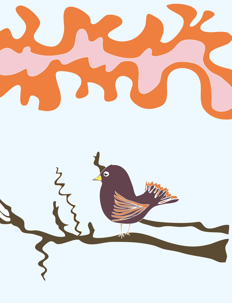 Bird On Branch, 2015 (håndtegnet på en iPad med en Apple-blyant) af Evan Sklar