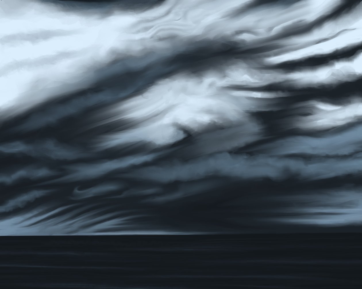 Blå himmel og hav , ca. 2020-24 (digital kunst) af Evan Sklar