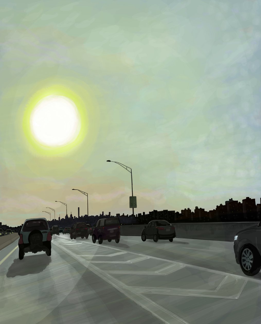 Bruckner Expressway , Brooklyn (digital kunst) af Evan Sklar