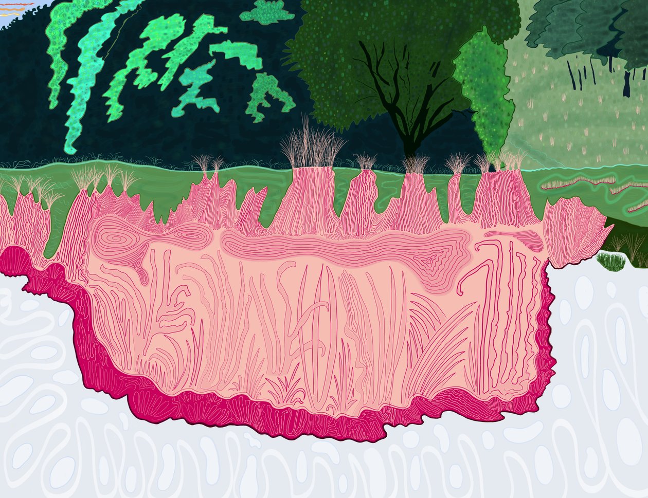 Bunker, golfbane, Bethpage black (digital kunst) af Evan Sklar