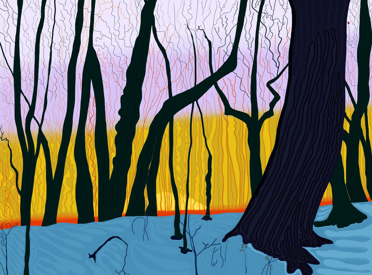 Sommertid, morgen, Prospect Park (digital kunst) af Evan Sklar