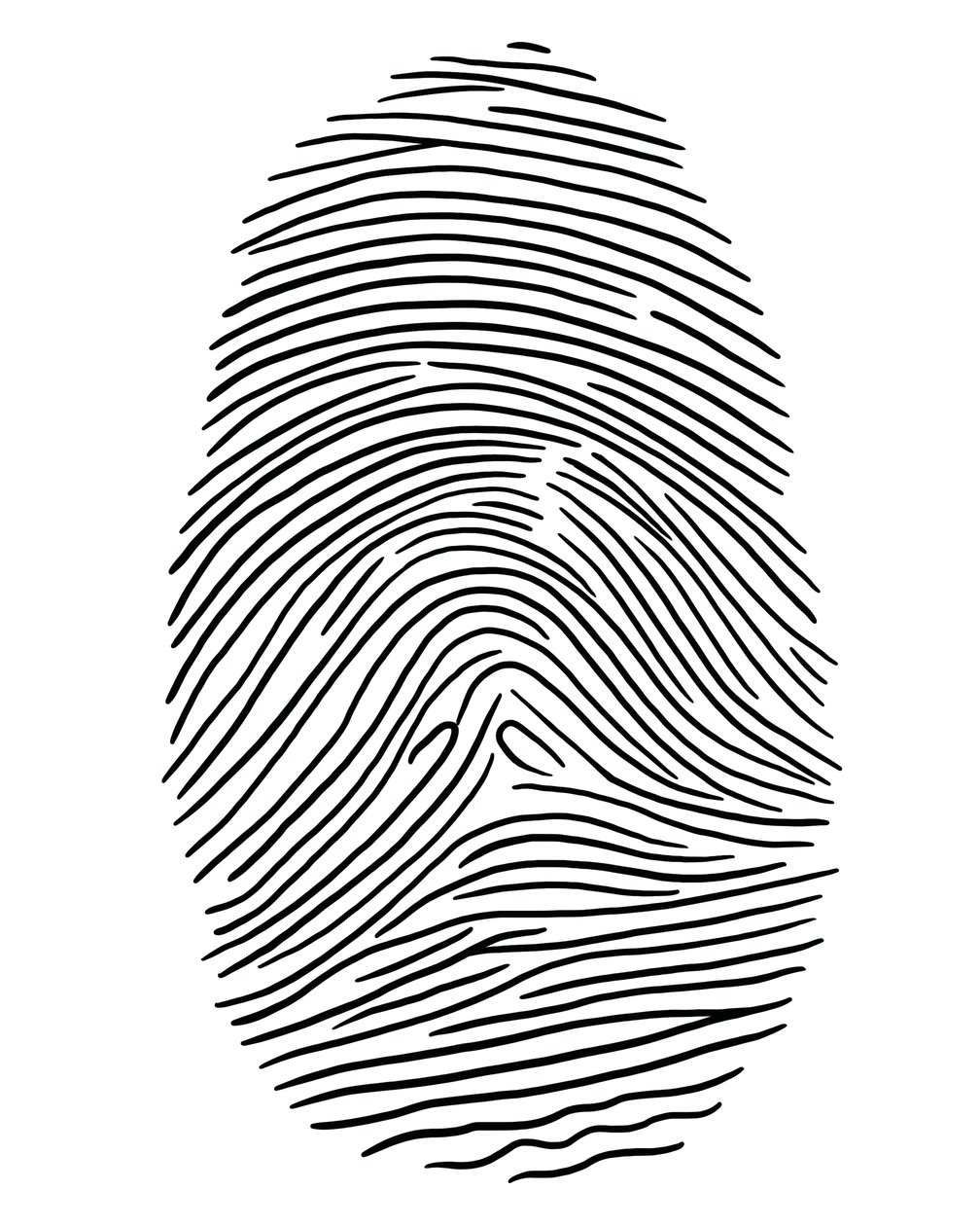 Tegning af et fingeraftryk fra Brooklyn (digital kunst) af Evan Sklar