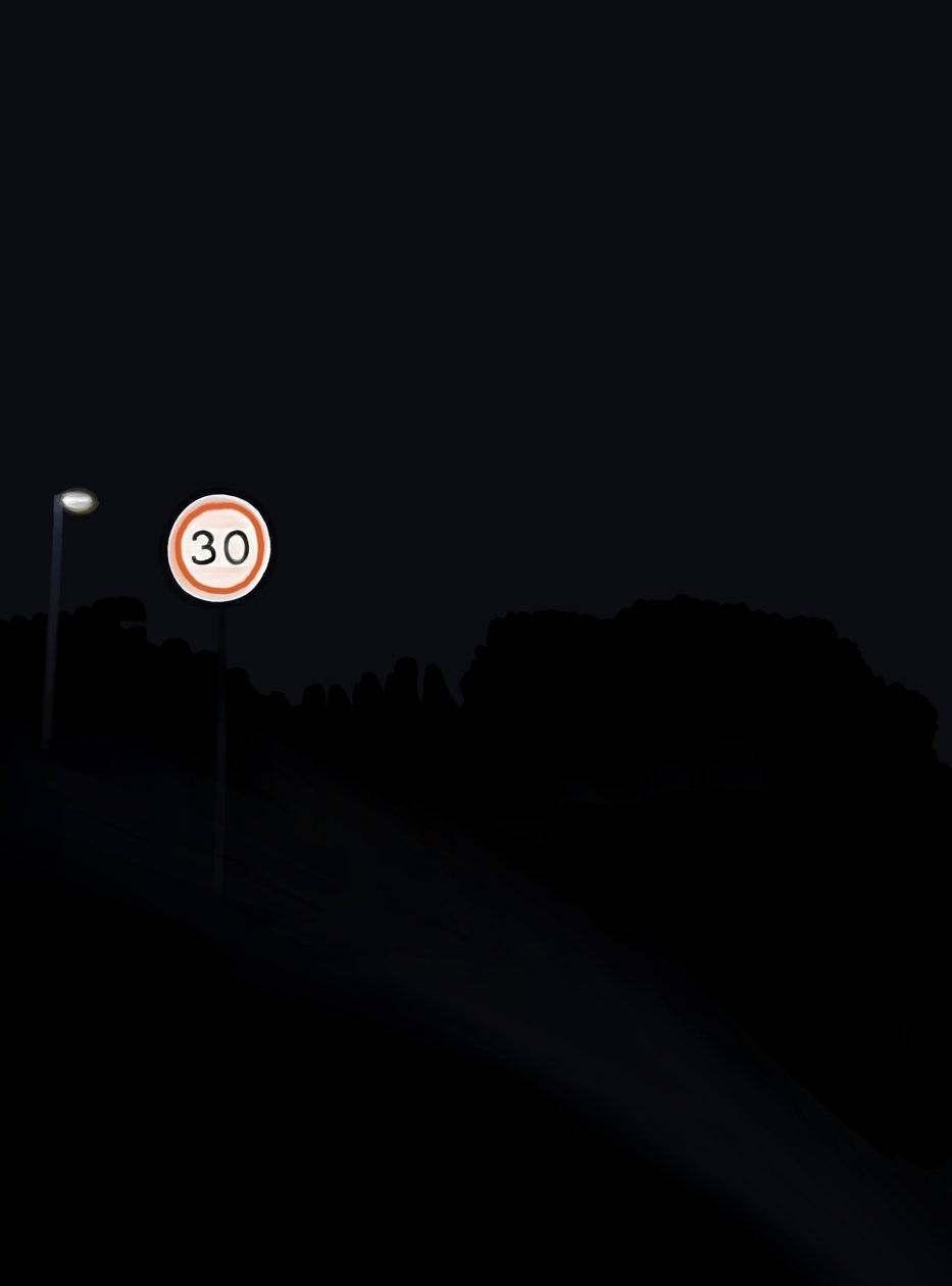 Driving The Road At Night # 1 Brooklyn (digital kunst) af Evan Sklar
