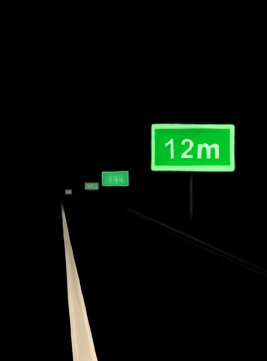 Driving The Road At Night $ 5 Brooklyn (digital kunst) af Evan Sklar