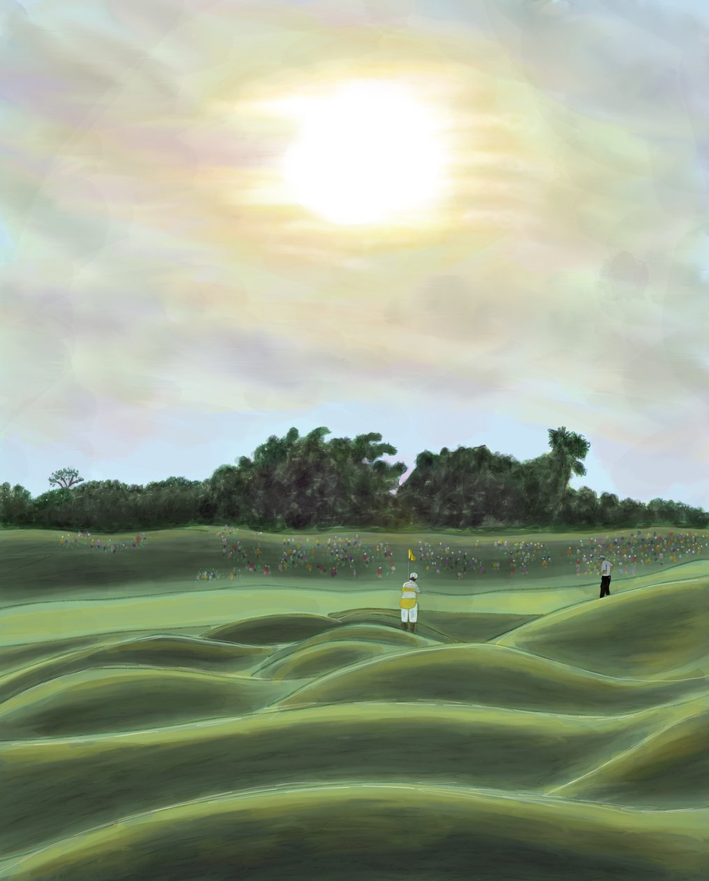 Golfbane og tilskuere, Brooklyn (digital kunst) af Evan Sklar
