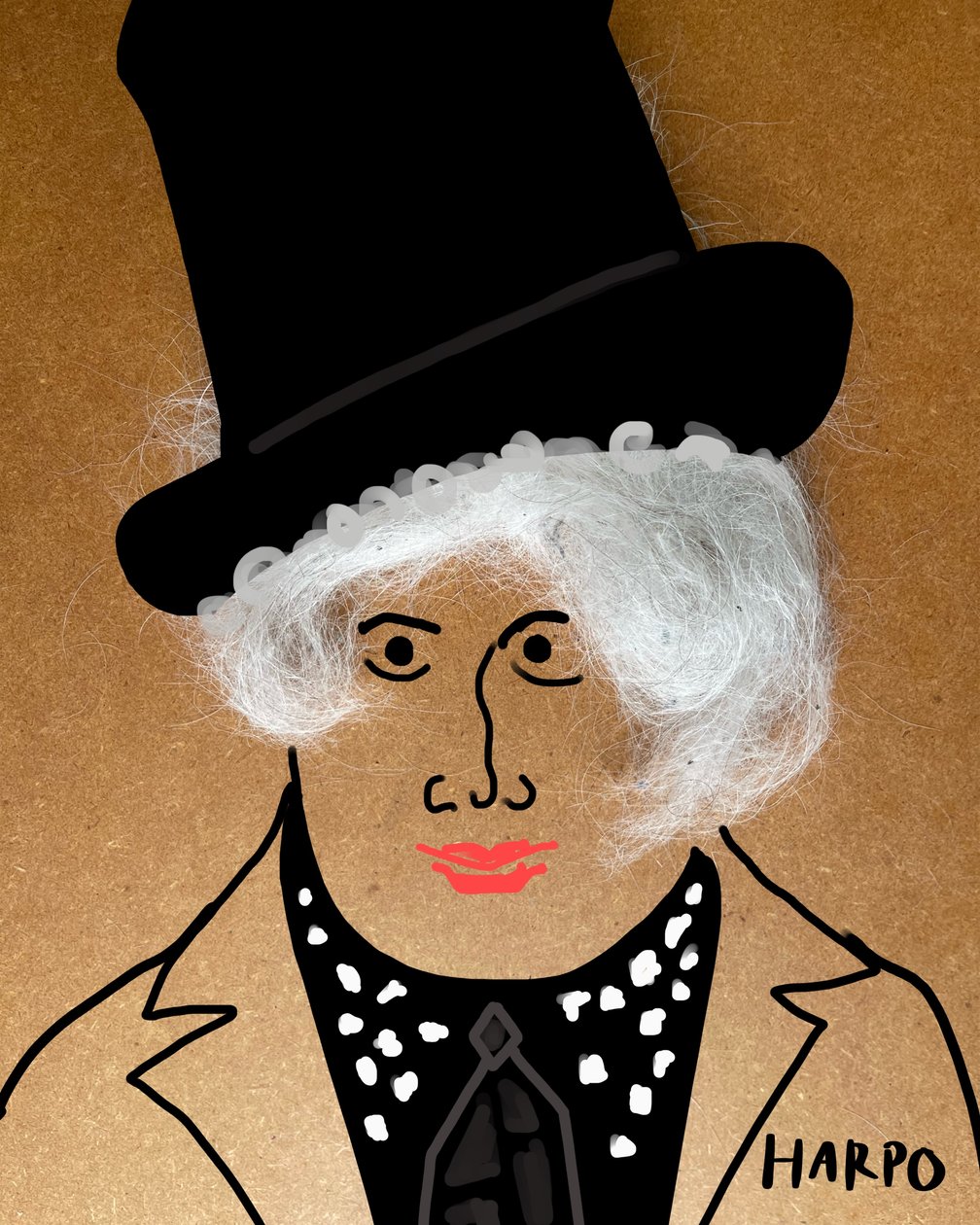 Harpo Marx (collage-tegning) af Evan Sklar