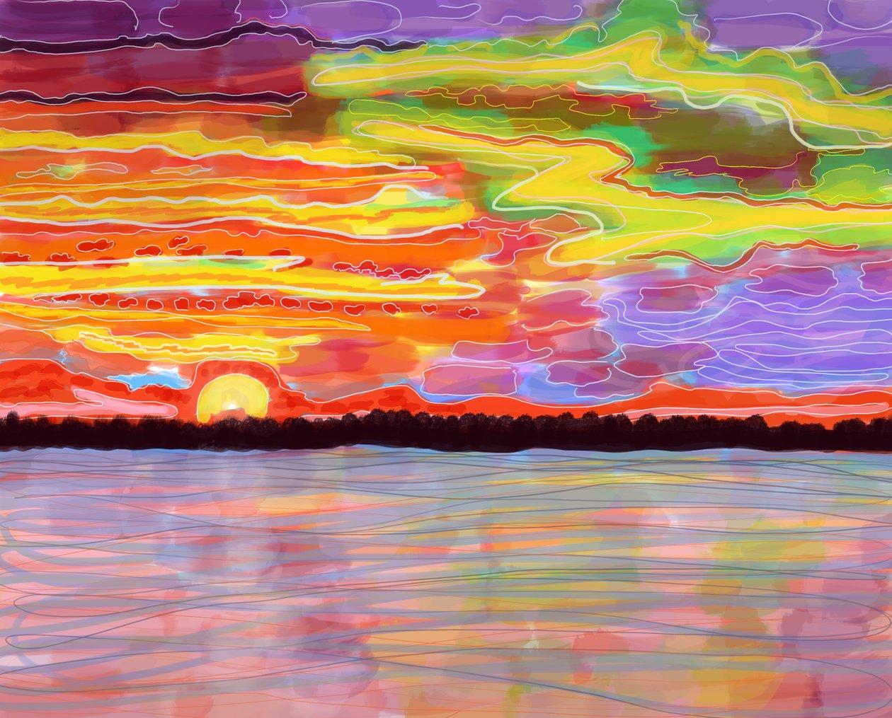 Hudson River, Brooklyn (digital kunst) af Evan Sklar