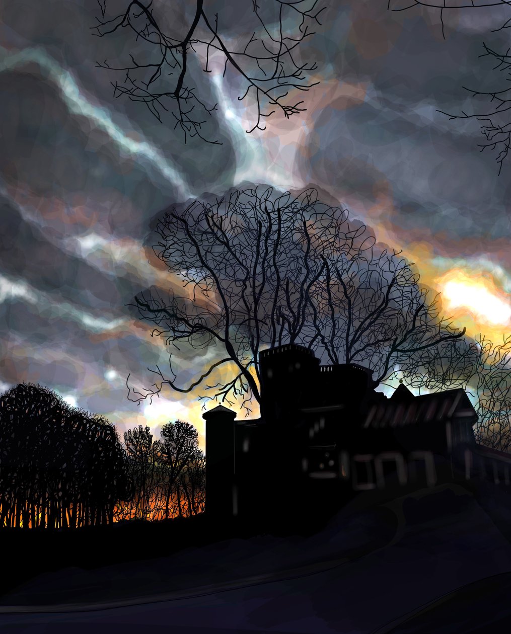 Litchfield, Manor, Prospect Park, Brooklyn (digital kunst) af Evan Sklar