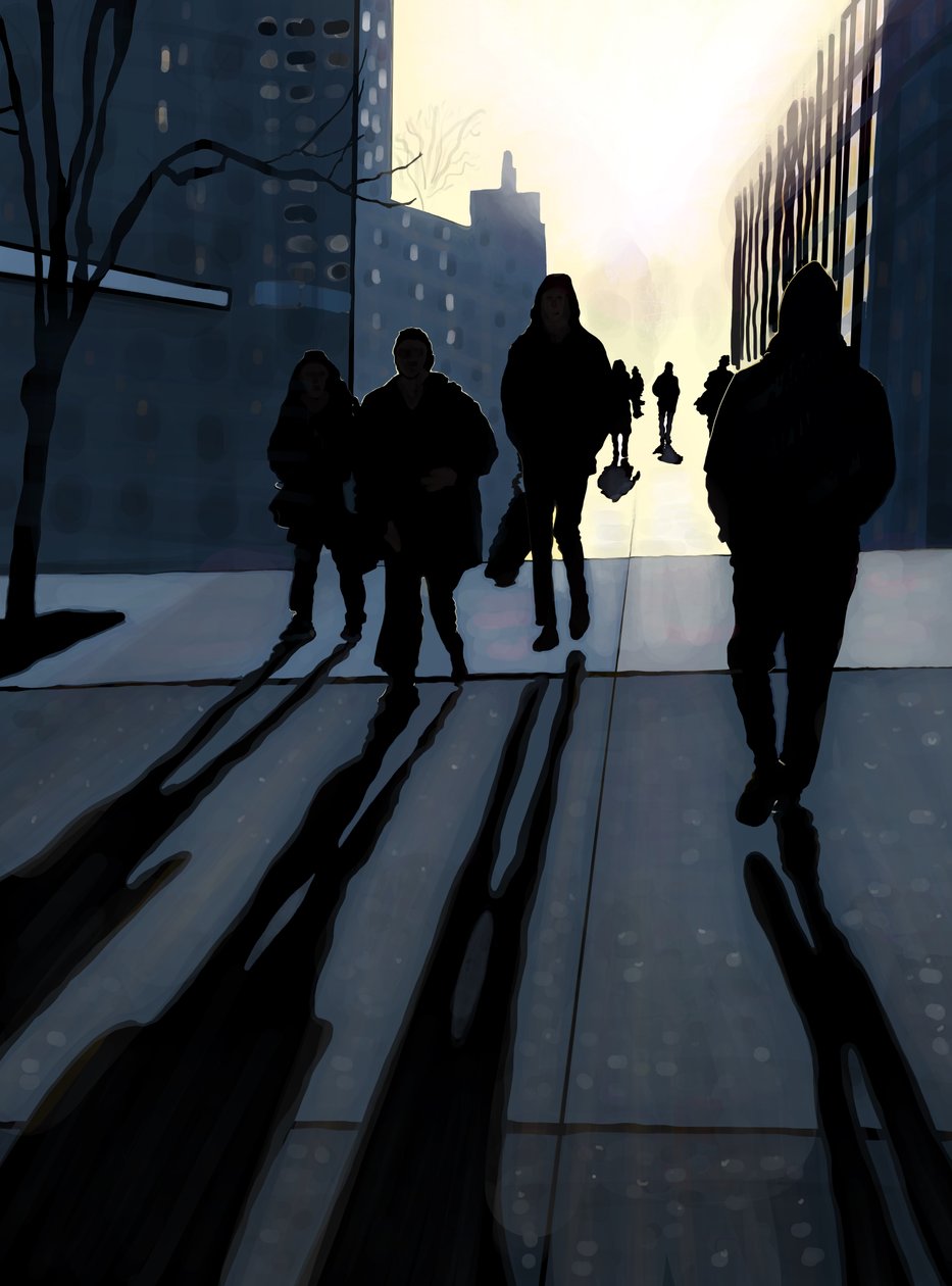 Manhattan Sidewalk (digital kunst) af Evan Sklar