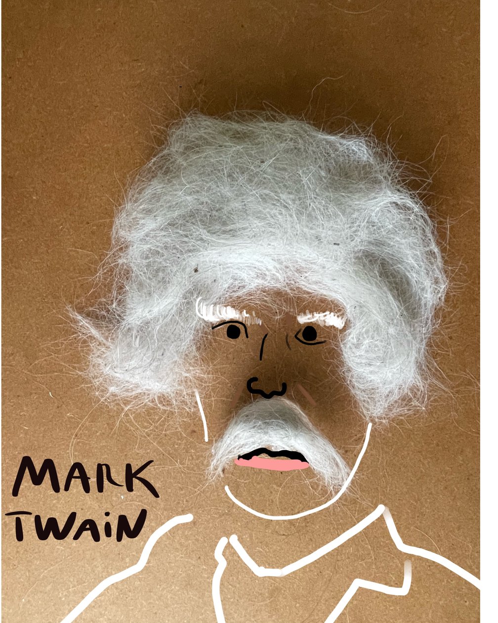 Mark Twain (collage-tegning) af Evan Sklar